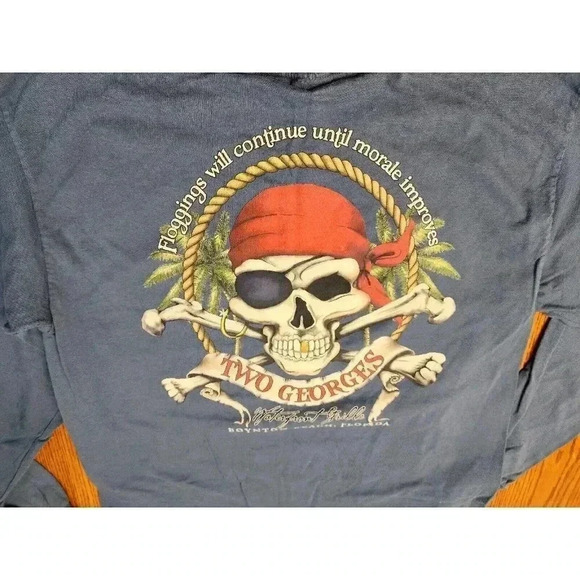MENS LONG SLEEVE T-SHIRT TWO GEORGES PIRATE SIZE LARGE - Picture 2 of 5